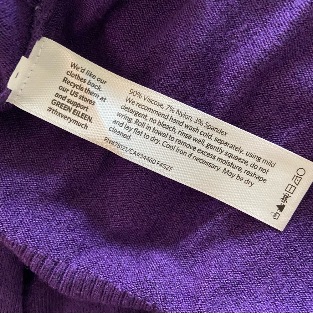 EILEEN FISHER Purple Top Petite Small - Picture 4 of 4
